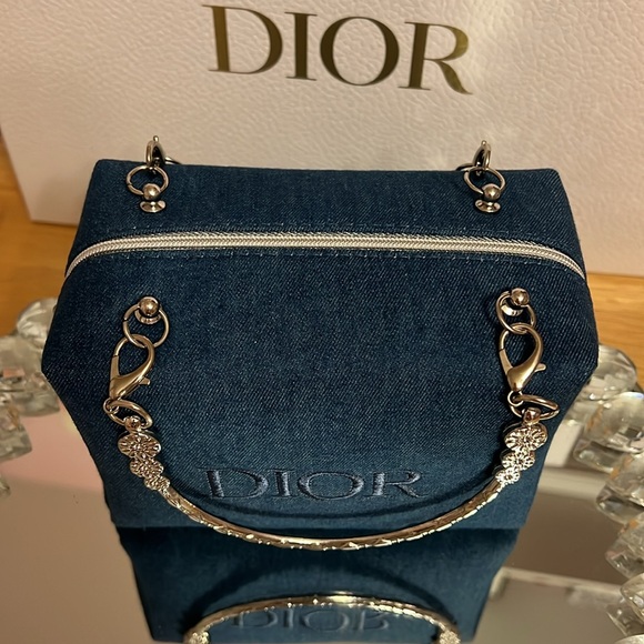Dior Denim Pouch with Handles Attached - Picture 2 of 12